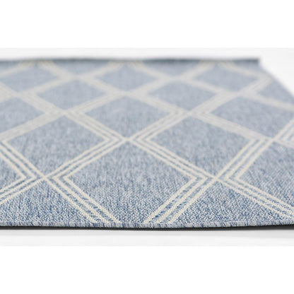 Transitional Rectangle Area Rug, Blue, 4'1" X 6'