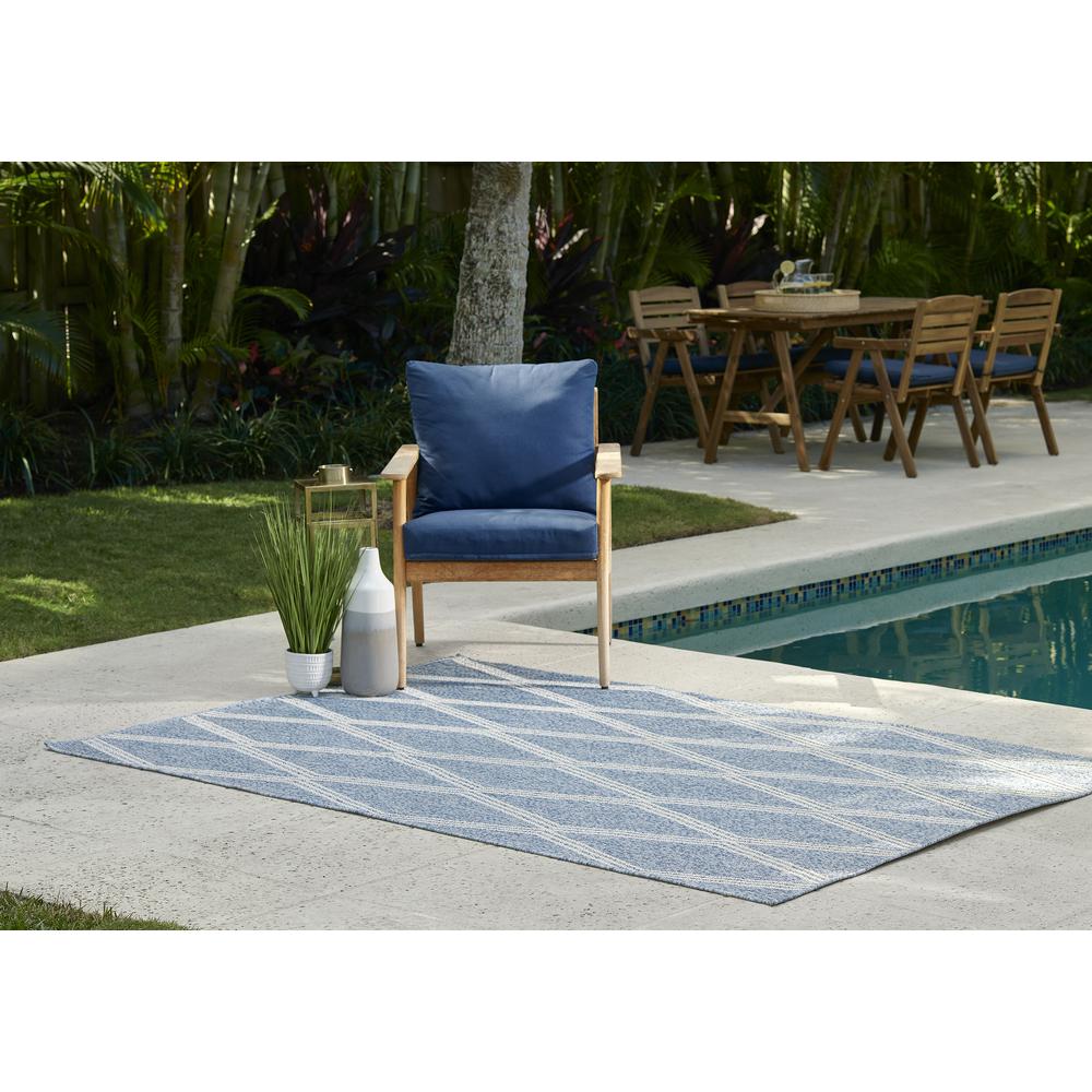 Transitional Rectangle Area Rug, Blue, 4'1" X 6'