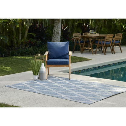 Transitional Rectangle Area Rug, Blue, 4'1" X 6'