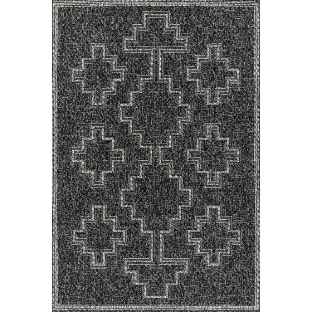 Transitional Rectangle Area Rug, Black, 4'1" X 6'