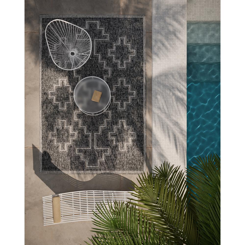 Transitional Rectangle Area Rug, Black, 4'1" X 6'