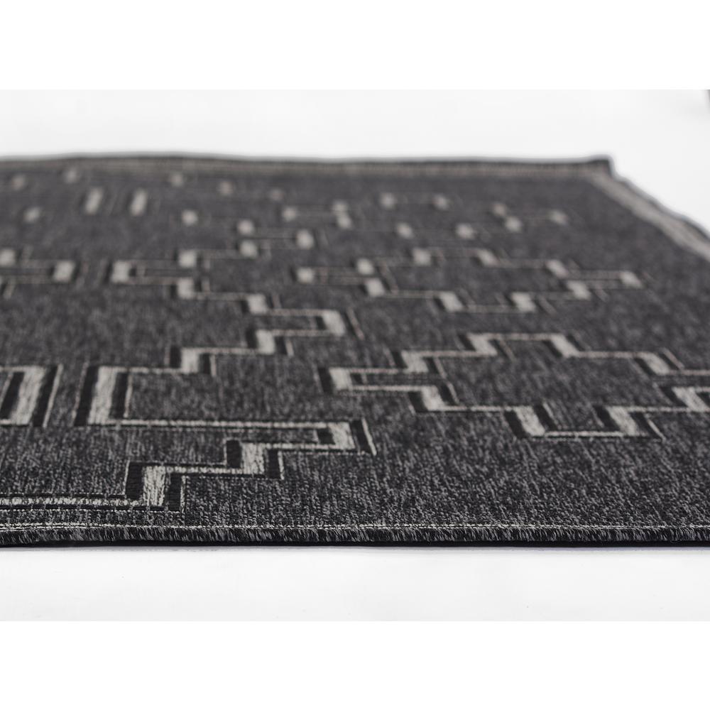 Transitional Rectangle Area Rug, Black, 4'1" X 6'