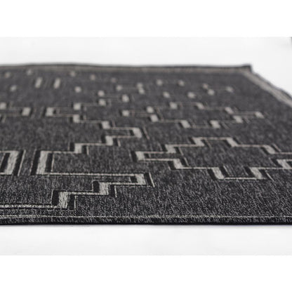 Transitional Rectangle Area Rug, Black, 4'1" X 6'