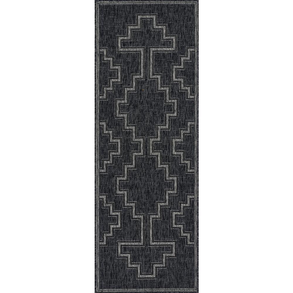 Transitional Rectangle Area Rug, Black, 4'1" X 6'
