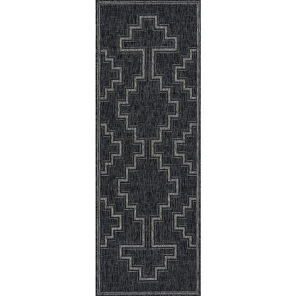 Transitional Rectangle Area Rug, Black, 4'1" X 6'
