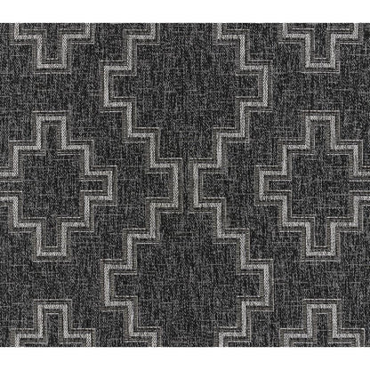 Transitional Rectangle Area Rug, Black, 4'1" X 6'