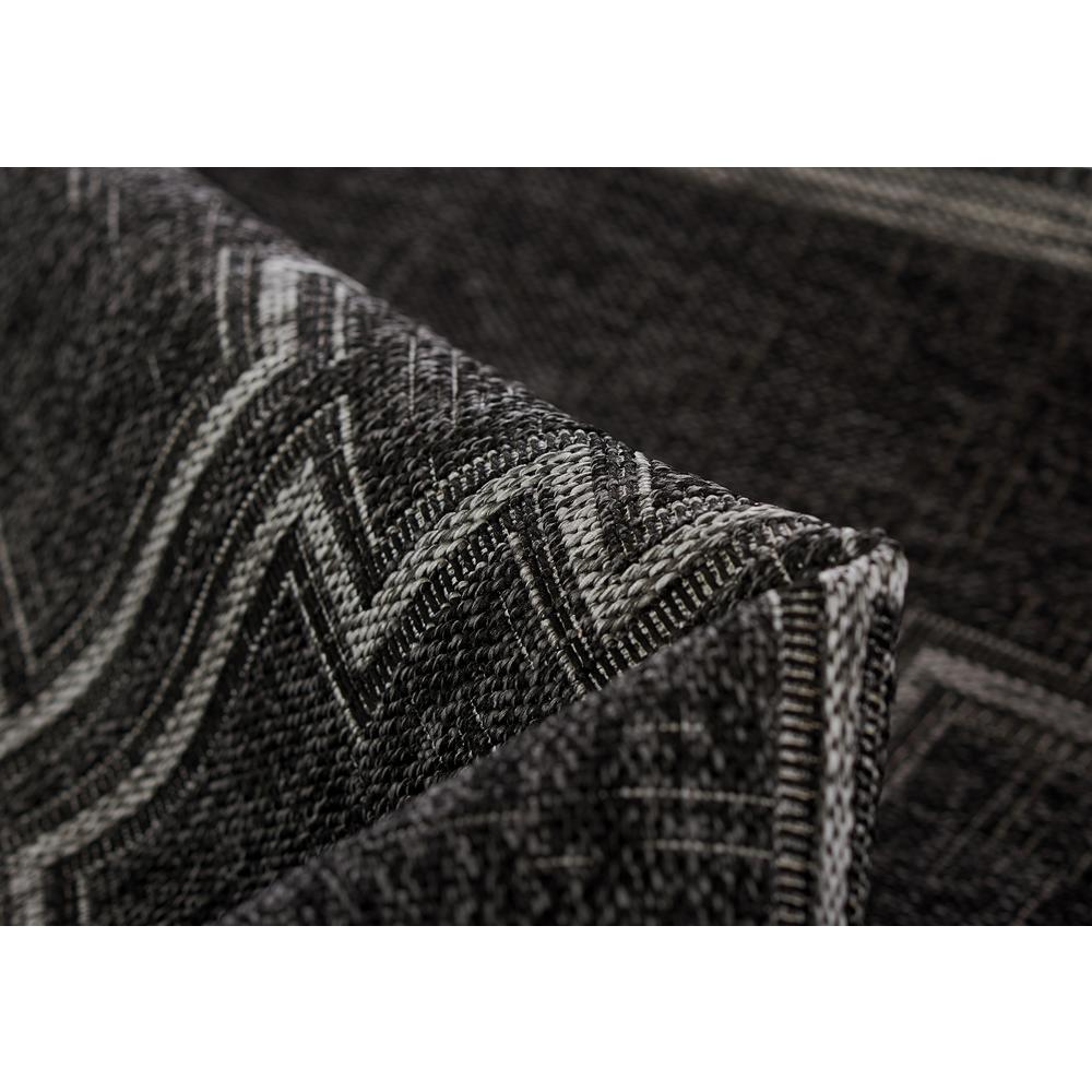 Transitional Rectangle Area Rug, Black, 4'1" X 6'