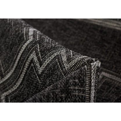 Transitional Rectangle Area Rug, Black, 4'1" X 6'