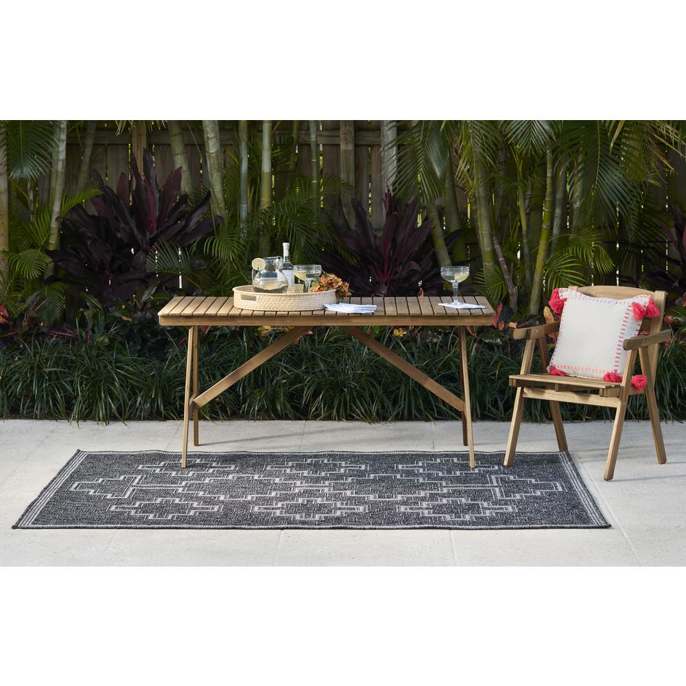 Transitional Rectangle Area Rug, Black, 4'1" X 6'