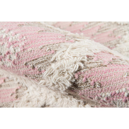 Contemporary Rectangle Area Rug, Pink, 5' X 7'