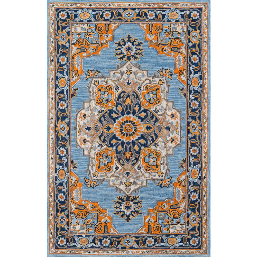Traditional Rectangle Area Rug, Blue, 5' X 8'