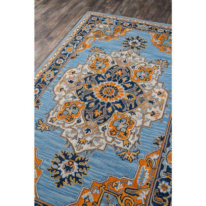 Traditional Rectangle Area Rug, Blue, 5' X 8'