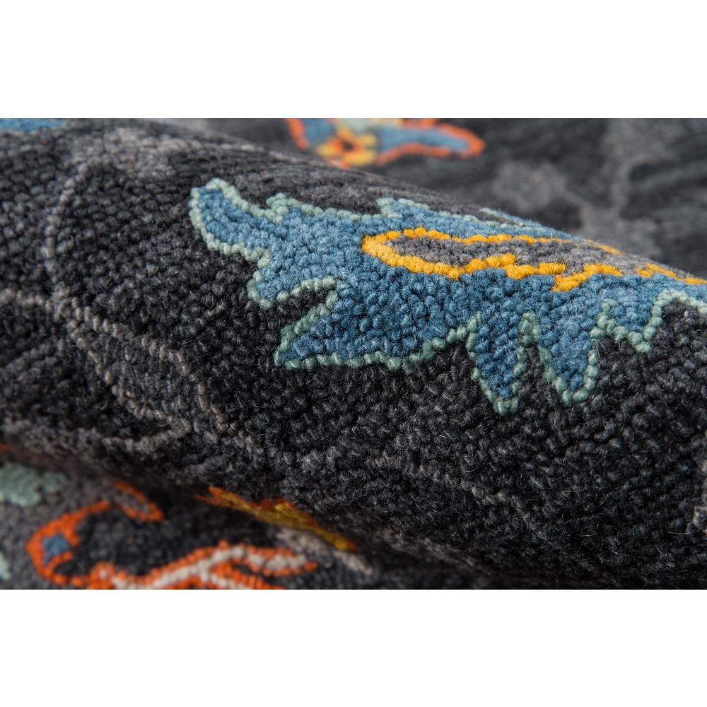 Traditional Rectangle Area Rug, Charcoal, 5' X 8'