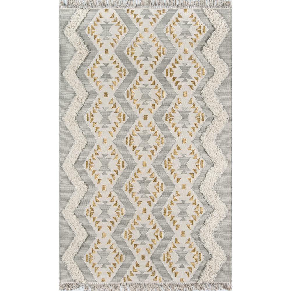 Contemporary Rectangle Area Rug, Grey, 5' X 7'