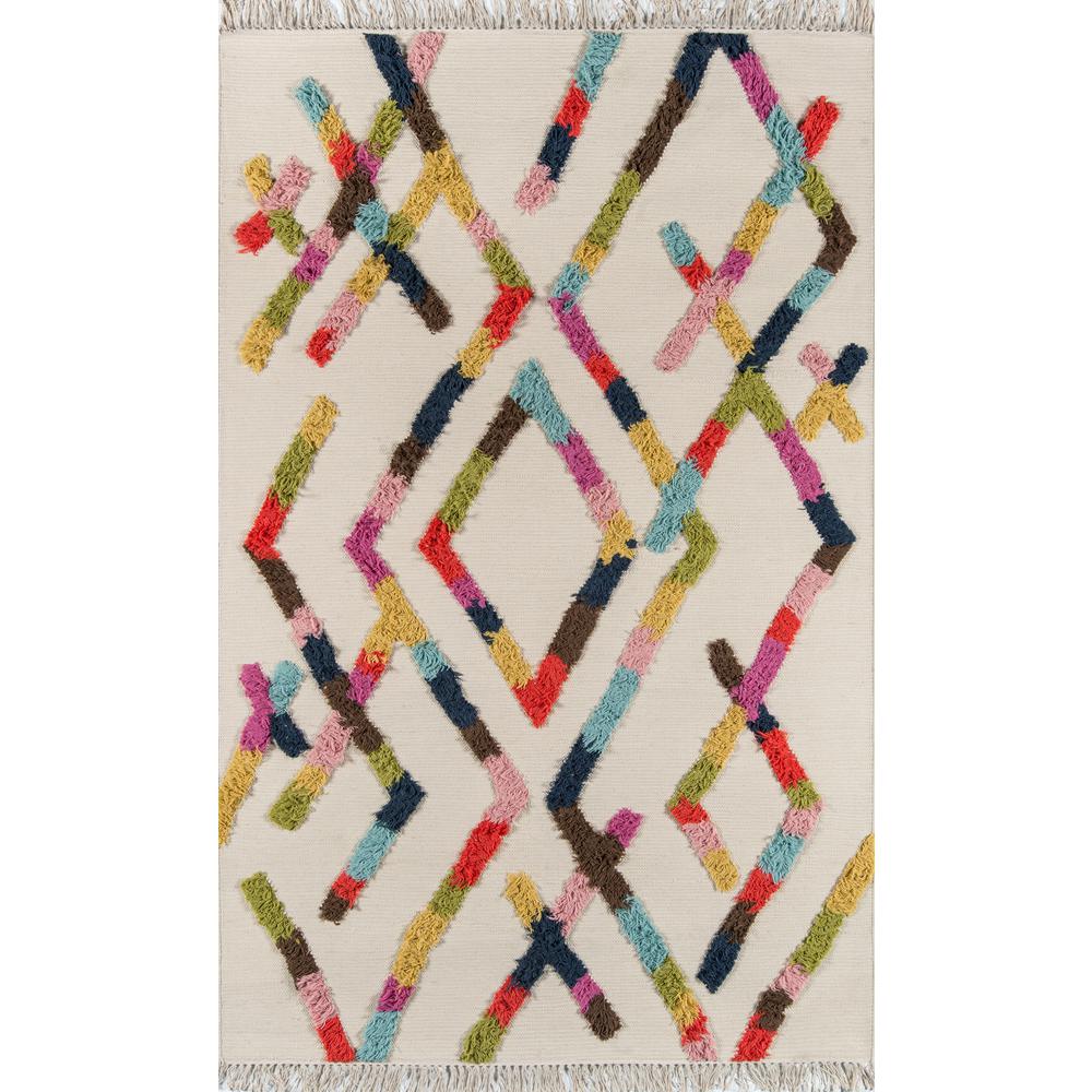 Contemporary Rectangle Area Rug, Multi, 5' X 7'