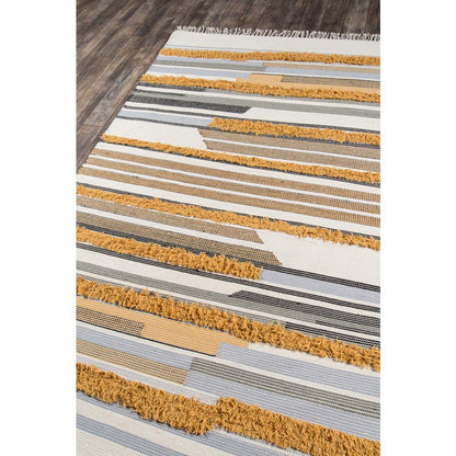 Contemporary Rectangle Area Rug, Mustard, 5' X 7'