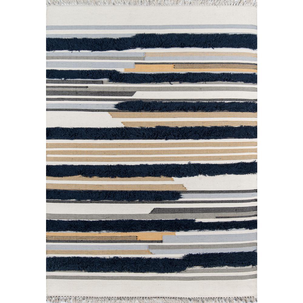 Contemporary Rectangle Area Rug, Navy, 5' X 7'