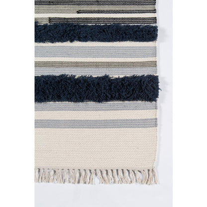 Contemporary Rectangle Area Rug, Navy, 5' X 7'