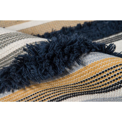 Contemporary Rectangle Area Rug, Navy, 5' X 7'