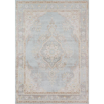 Traditional Rectangle Area Rug, Blue, 5'3" X 7'3"