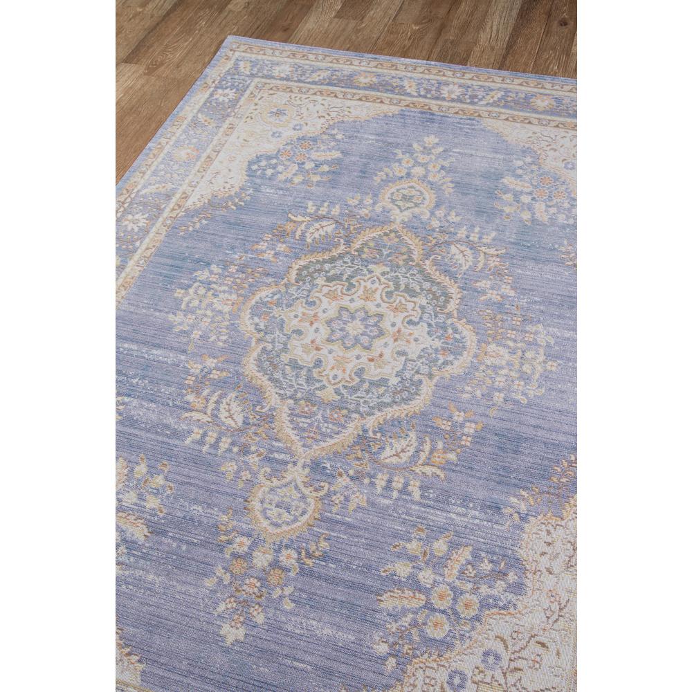 Traditional Rectangle Area Rug, Periwinkle, 5'3" X 7'3"
