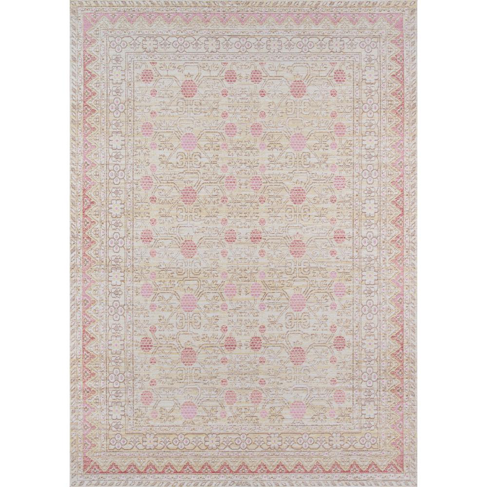 Traditional Rectangle Area Rug, Pink, 5'3" X 7'3"