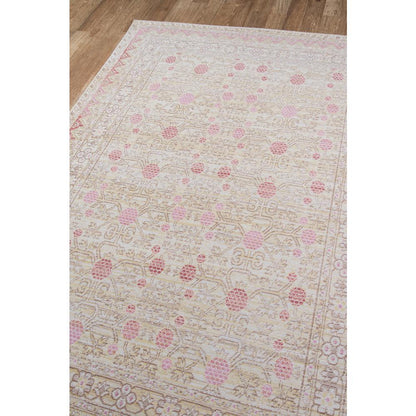Traditional Rectangle Area Rug, Pink, 5'3" X 7'3"