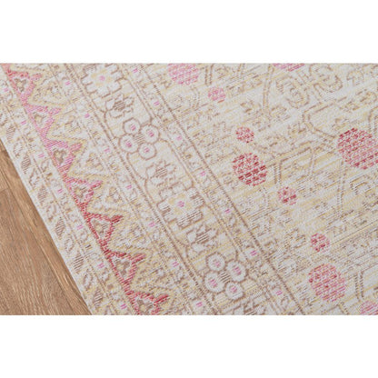 Traditional Rectangle Area Rug, Pink, 5'3" X 7'3"
