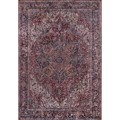 Traditional Rectangle Area Rug, Burgundy, 5' X 8'