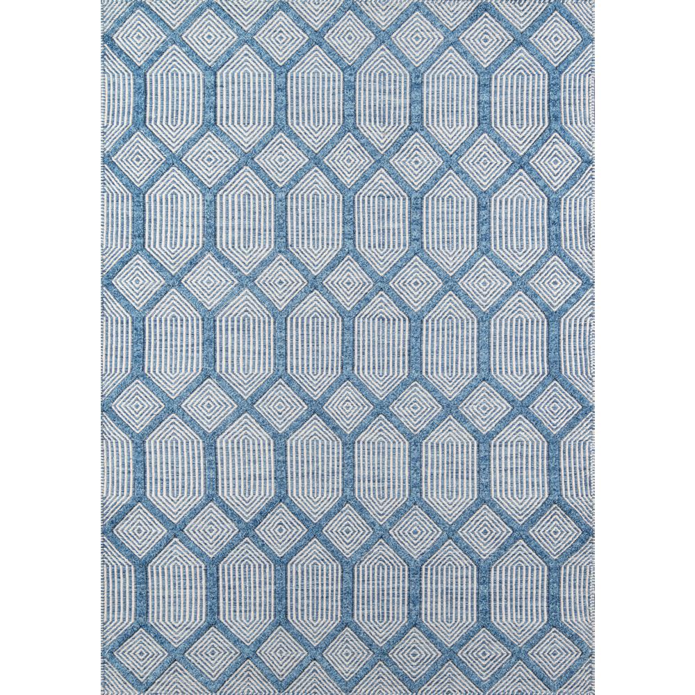 Contemporary Rectangle Area Rug, Blue, 7'6" X 9'6"