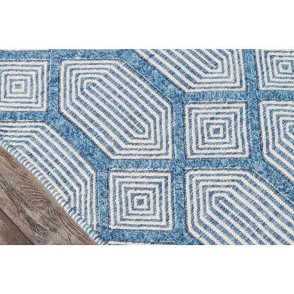 Contemporary Rectangle Area Rug, Blue, 7'6" X 9'6"
