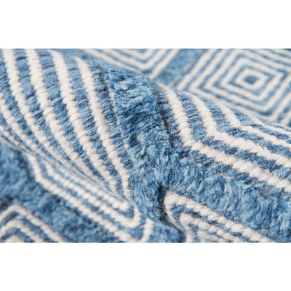 Contemporary Rectangle Area Rug, Blue, 7'6" X 9'6"