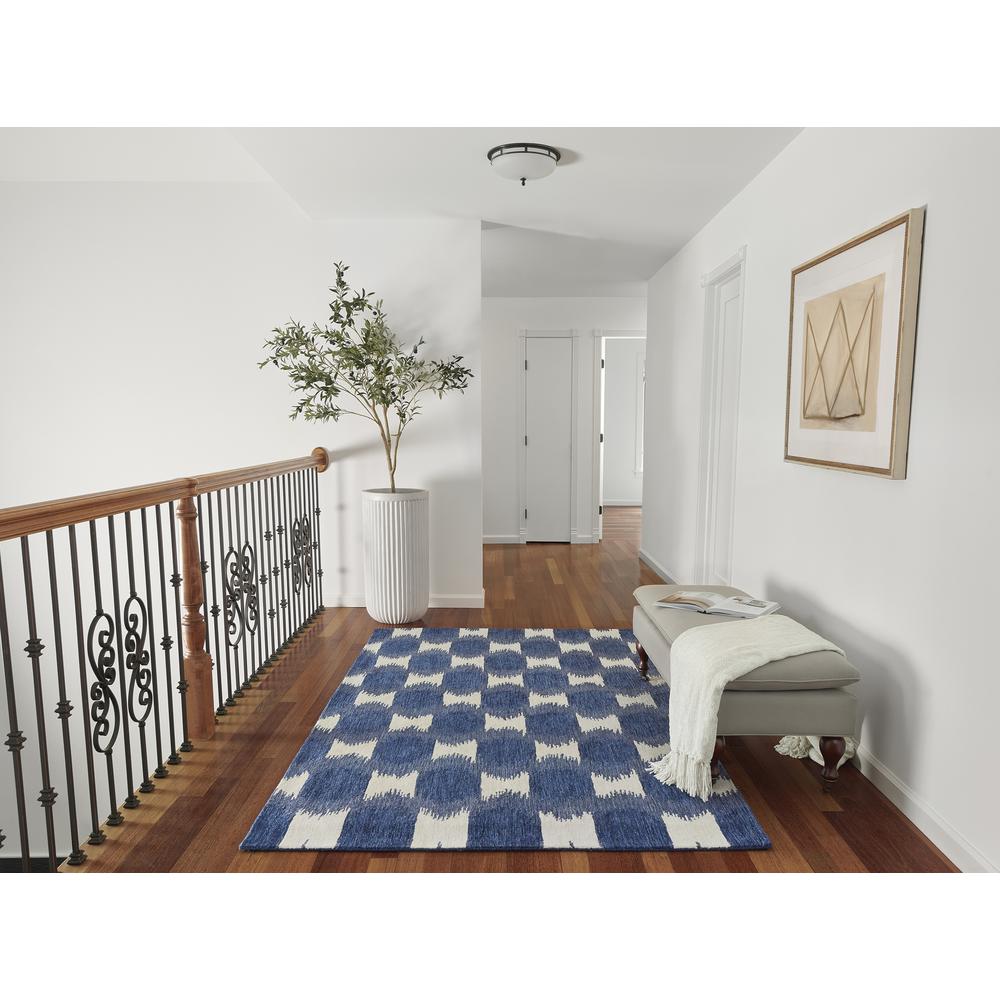 Transitional Rectangle Area Rug, Navy, 5' X 8'