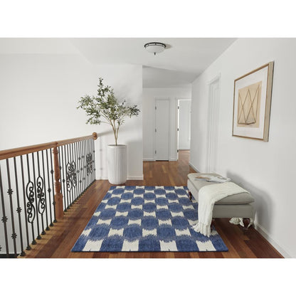 Transitional Rectangle Area Rug, Navy, 5' X 8'