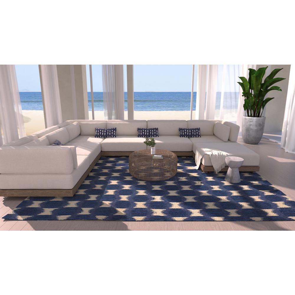 Transitional Rectangle Area Rug, Navy, 5' X 8'