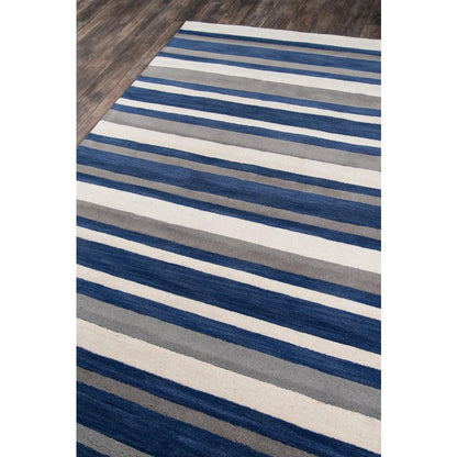 Contemporary Rectangle Area Rug, Navy, 5' X 8'
