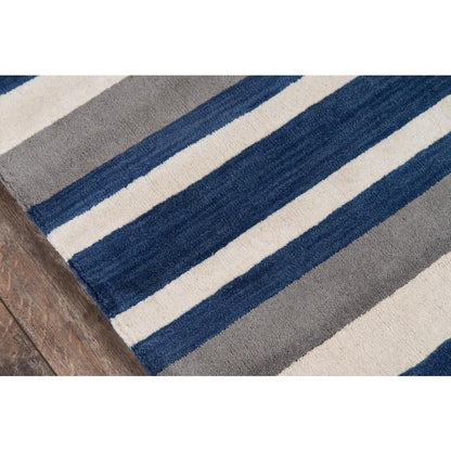 Contemporary Rectangle Area Rug, Navy, 5' X 8'