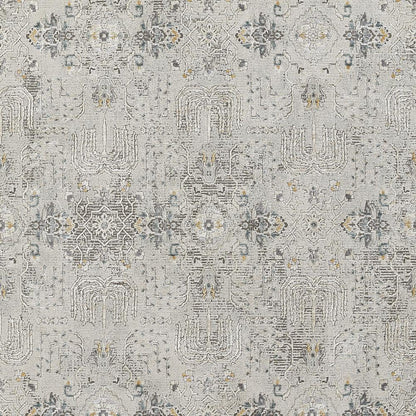 Traditional Rectangle Area Rug, Grey, 7'10" X 10'10"