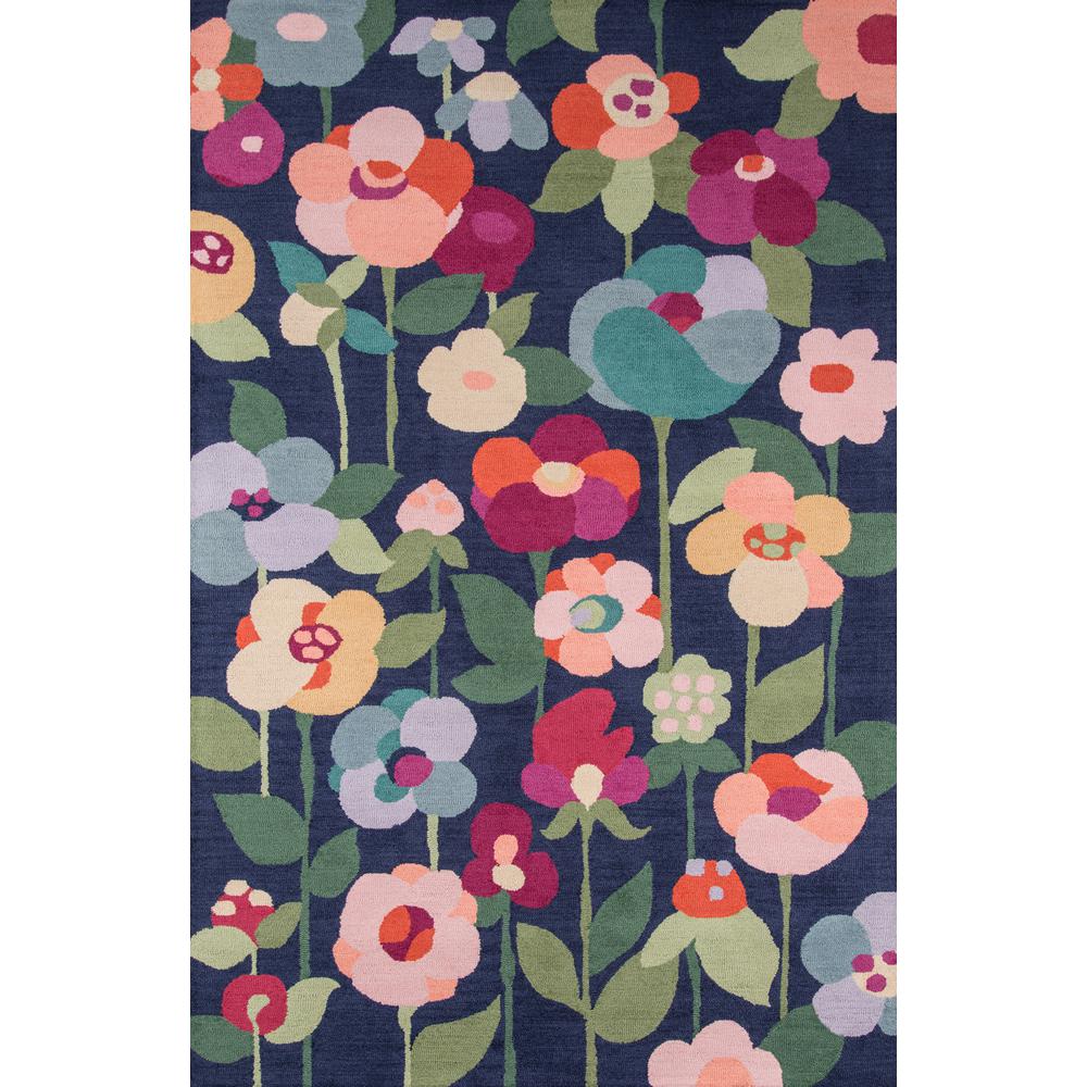 Casual Rectangle Area Rug, Navy, 5' X 8'