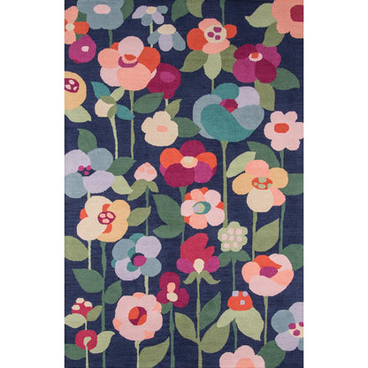 Casual Rectangle Area Rug, Navy, 5' X 8'