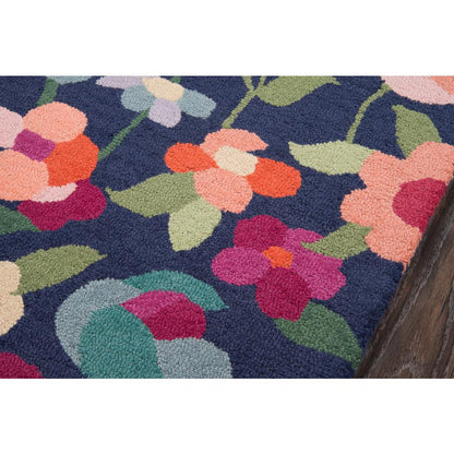 Casual Rectangle Area Rug, Navy, 5' X 8'