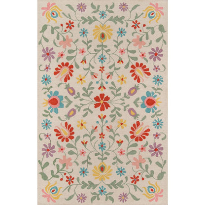 Casual Rectangle Area Rug, Ivory, 5' X 8'
