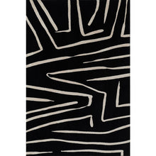Contemporary Rectangle Area Rug, Black, 5'3" X 7'6"