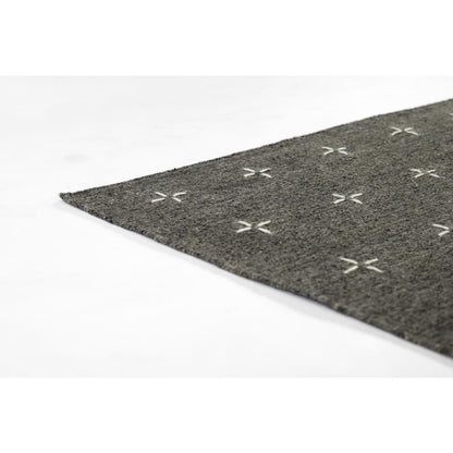 Contemporary Rectangle Area Rug, Charcoal, 8' X 10'