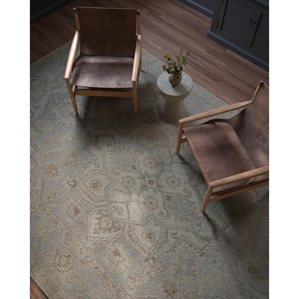 Traditional Rectangle Area Rug, Light Blue, 8' X 10'