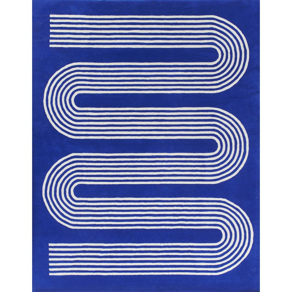 Contemporary Rectangle Area Rug, Cobalt, 5' X 8'