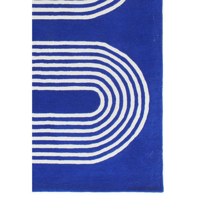 Contemporary Rectangle Area Rug, Cobalt, 5' X 8'