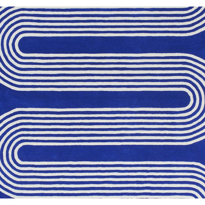 Contemporary Rectangle Area Rug, Cobalt, 5' X 8'