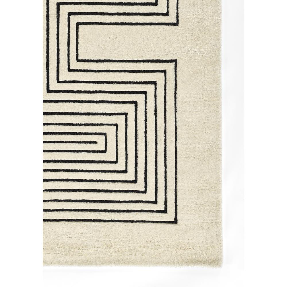 Contemporary Rectangle Area Rug, White, 5' X 8'