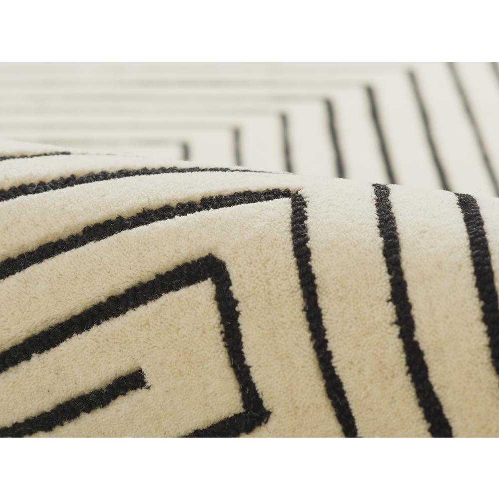 Contemporary Rectangle Area Rug, White, 5' X 8'